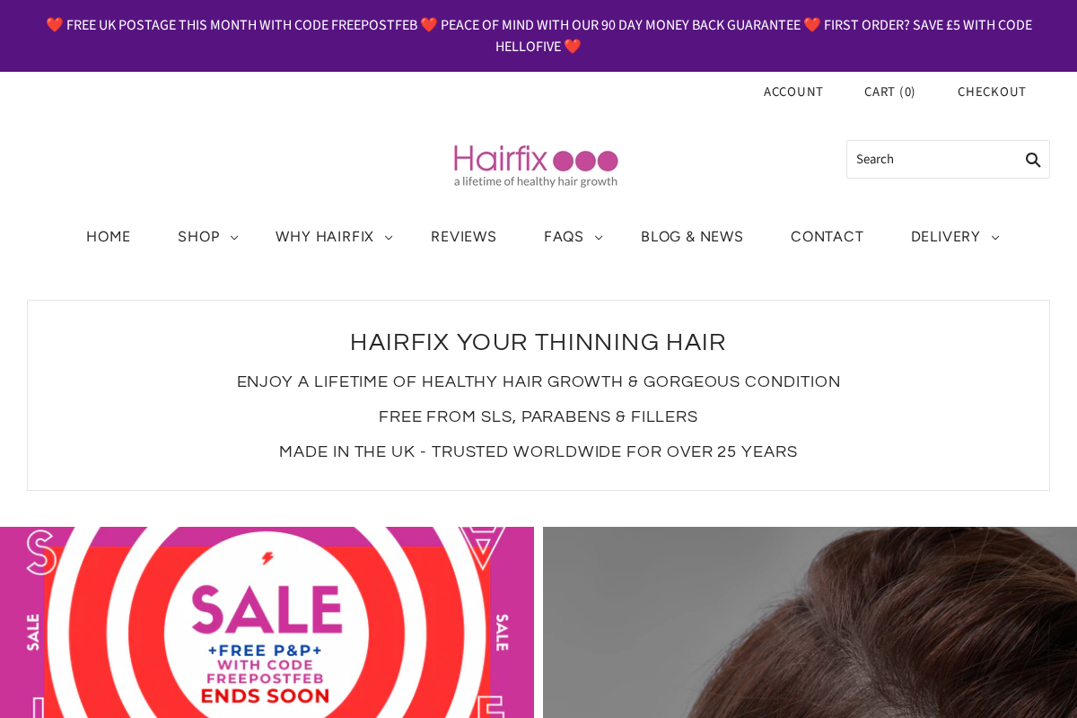 Hairfix homepage screenshot
