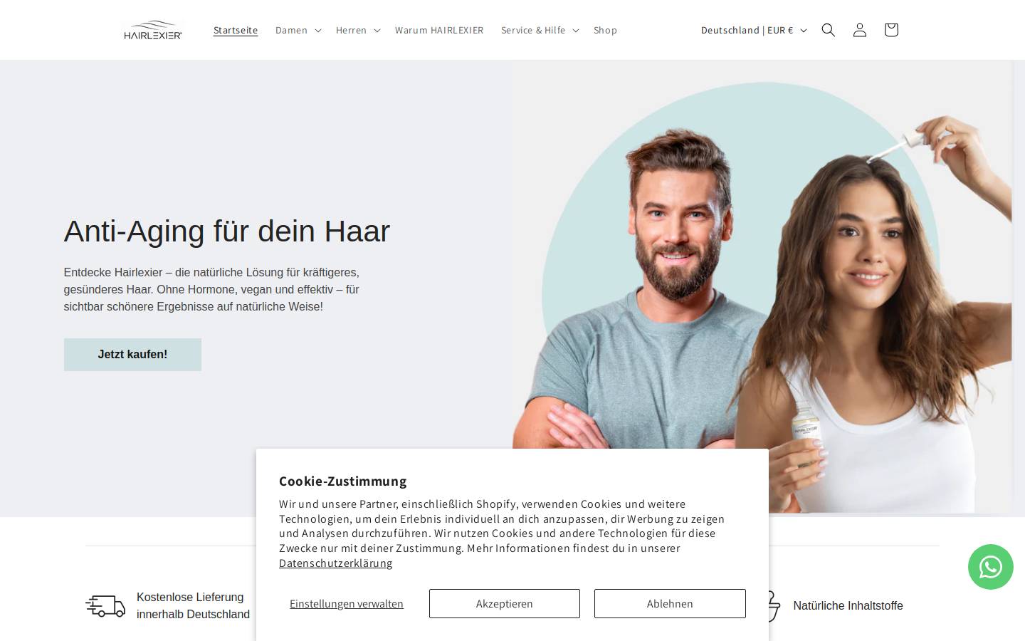hairlexier.com homepage screenshot
