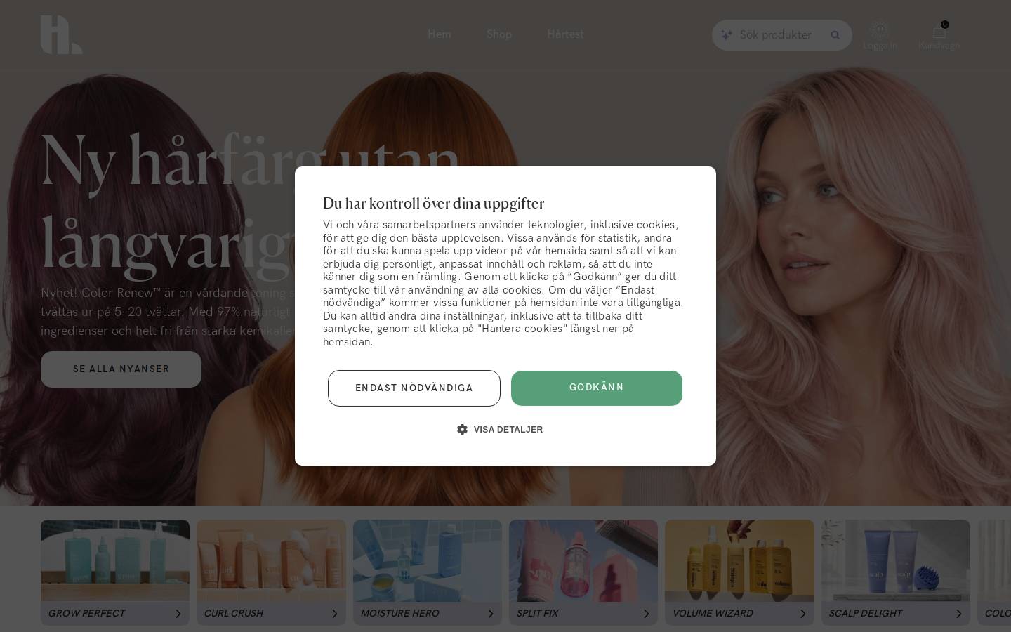Hairlust homepage screenshot