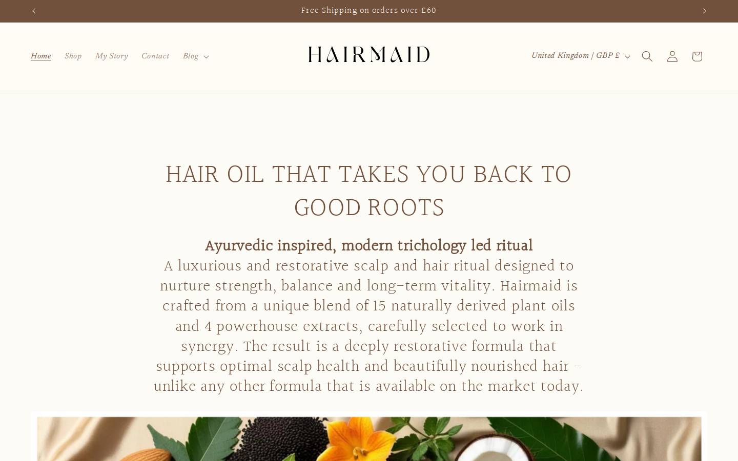 Hairmaid homepage screenshot