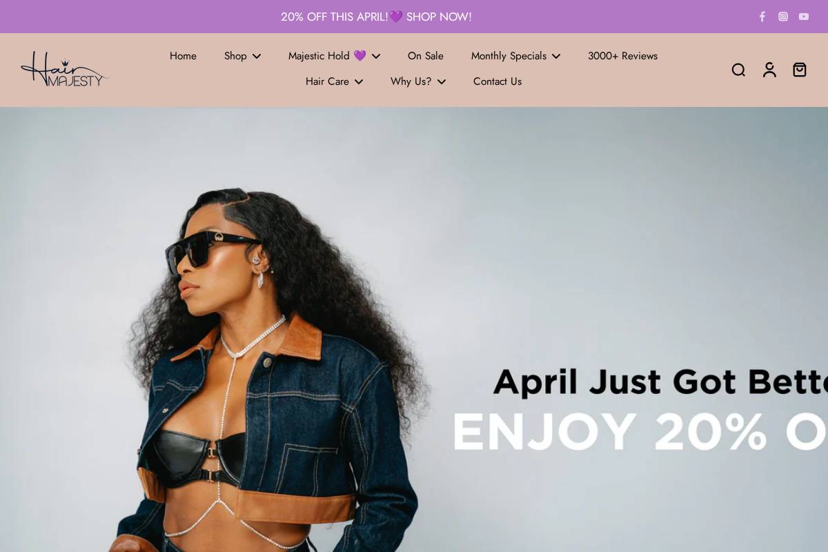 hairmajesty.co.za homepage screenshot