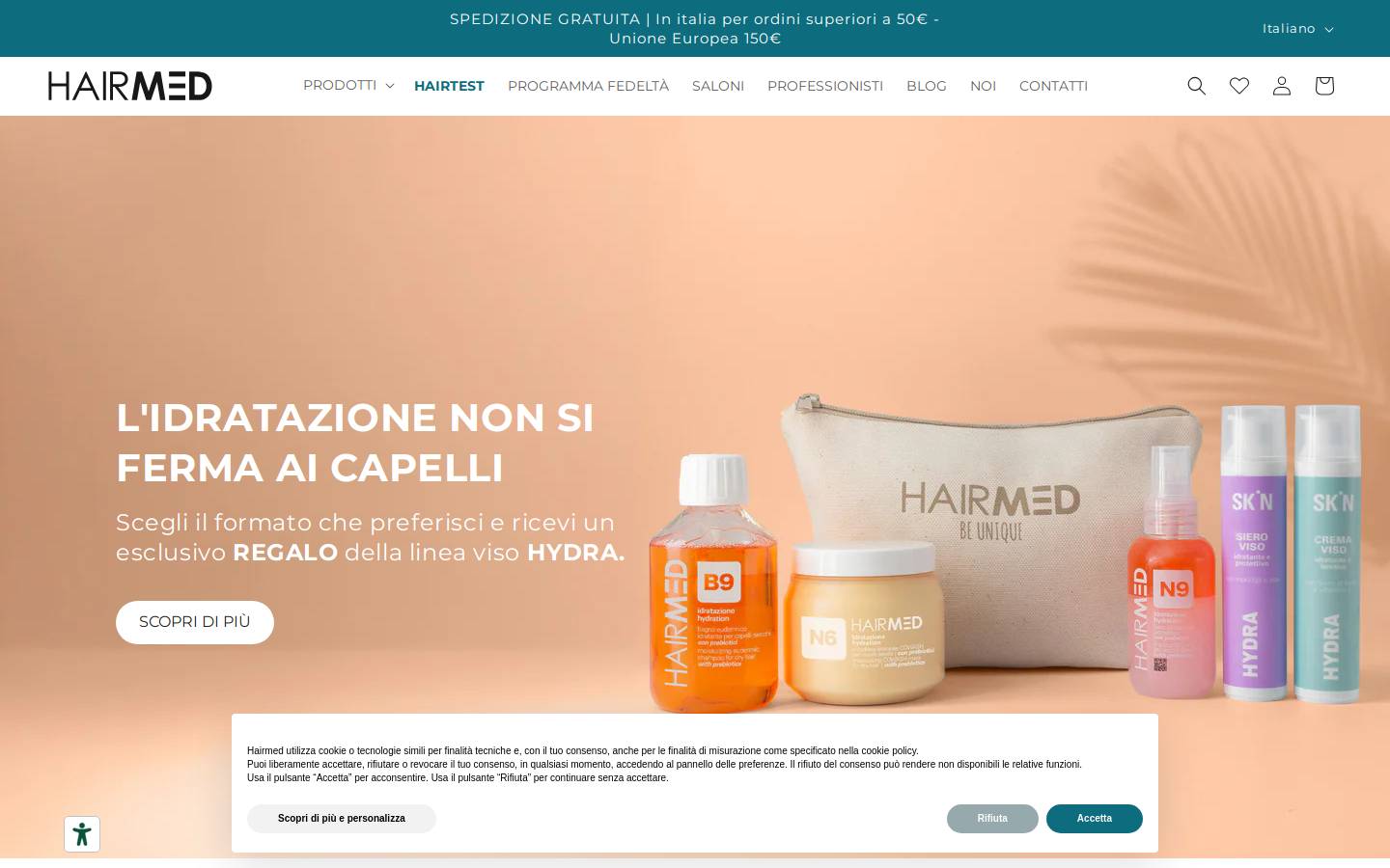 Hairmed homepage screenshot