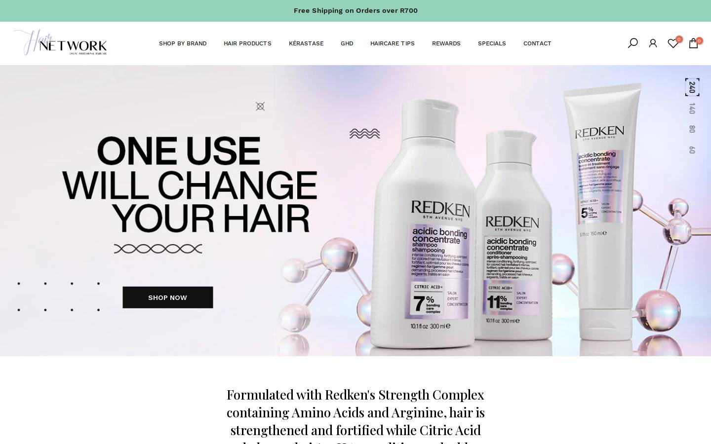 HairNetwork.co.za homepage screenshot