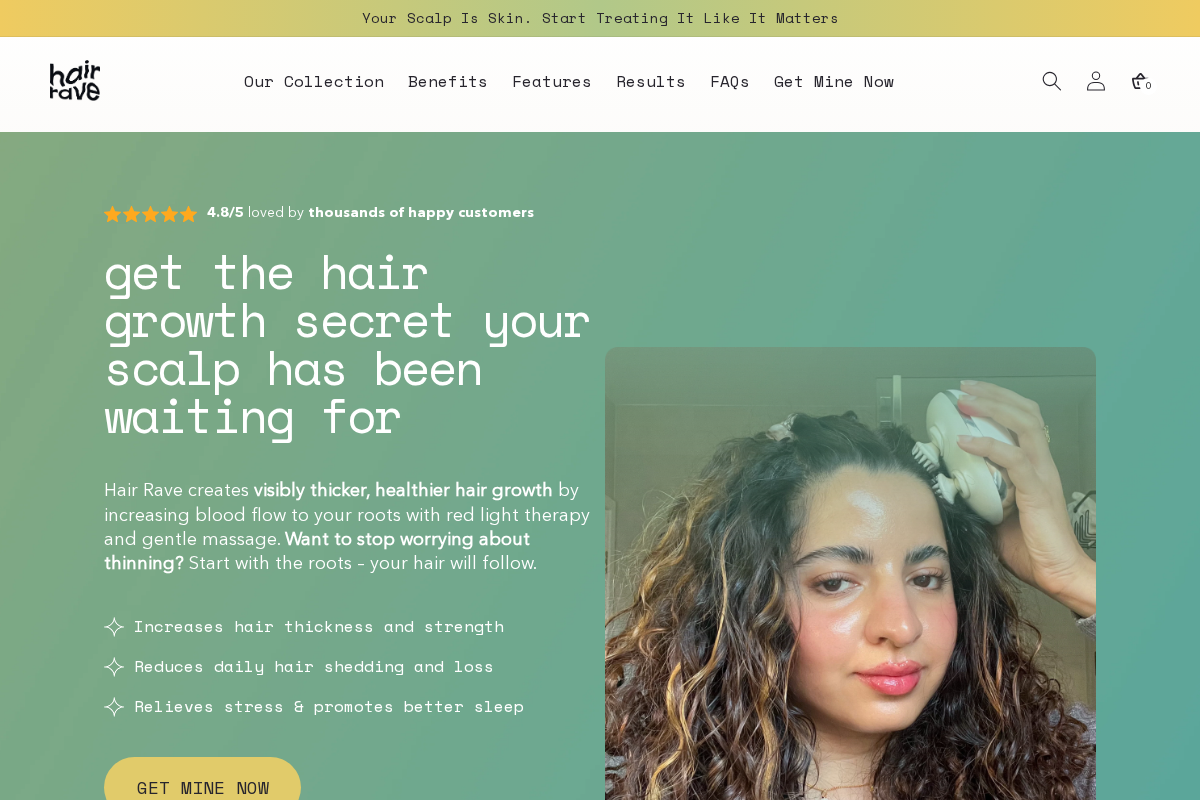 Hairrave homepage screenshot