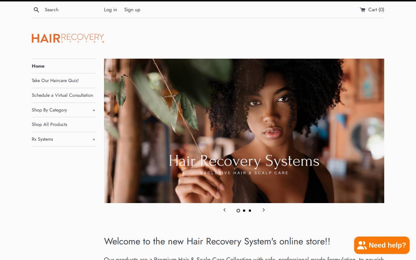 hairrecoveryrx.com homepage screenshot