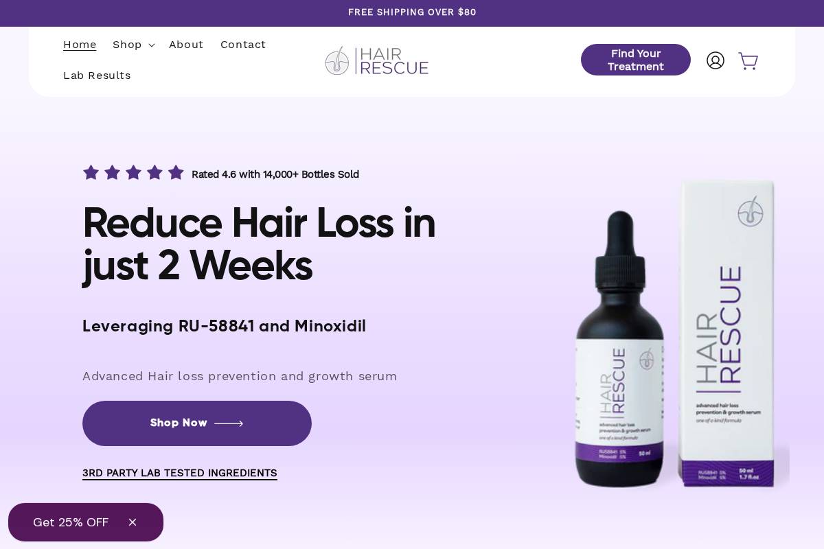 hairrescue.shop homepage screenshot