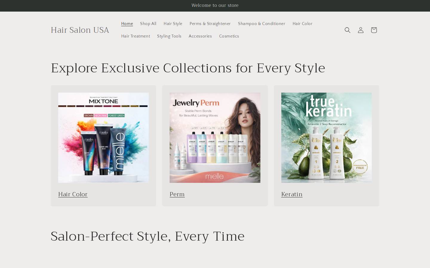hairsalonusa.com homepage screenshot