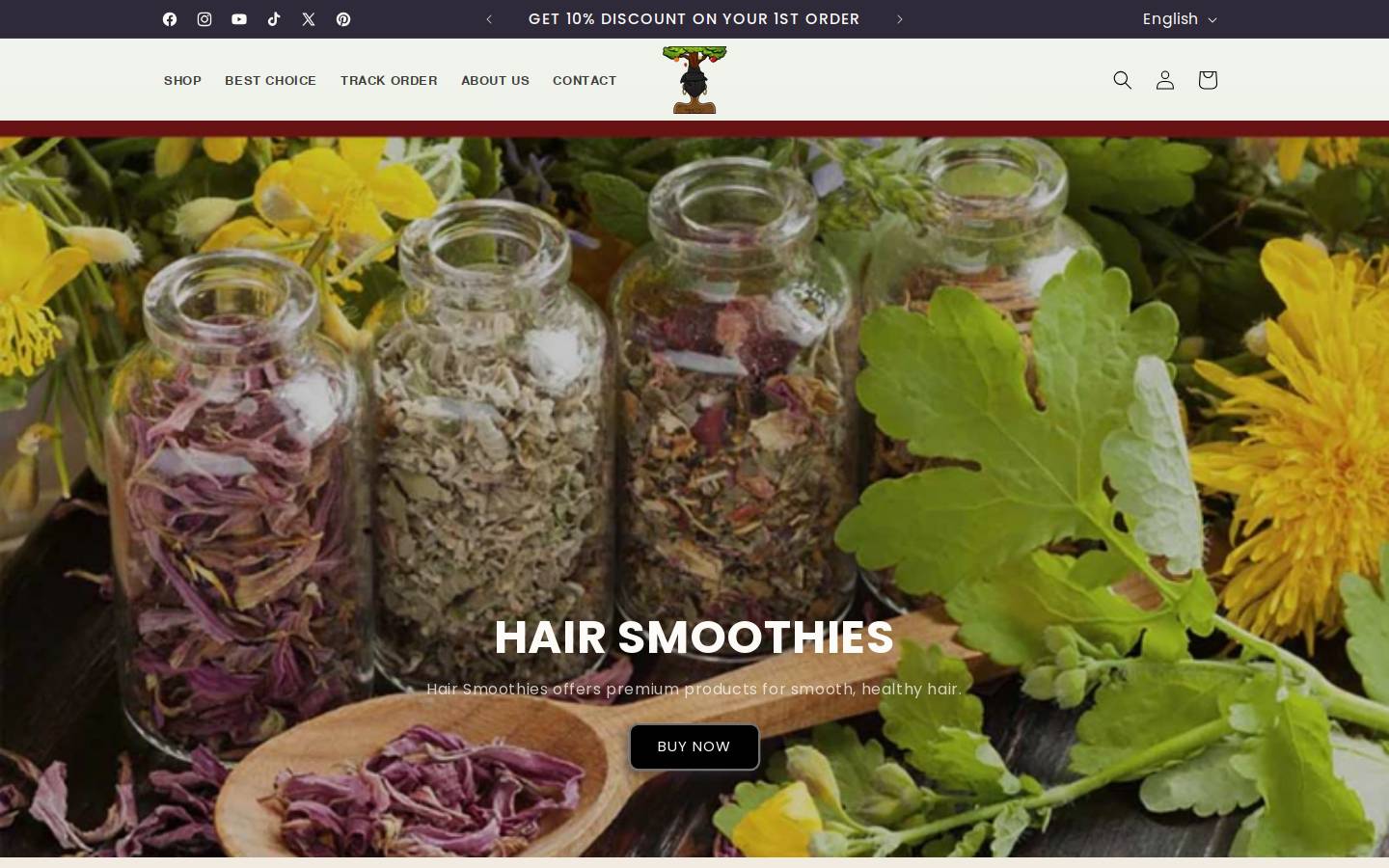 hairsmoothies.store homepage screenshot