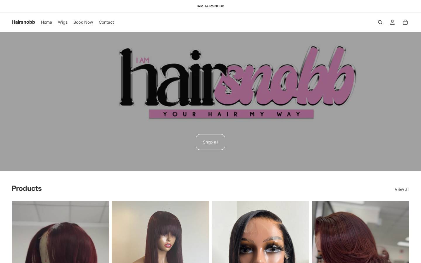 hairsnobb.com homepage screenshot
