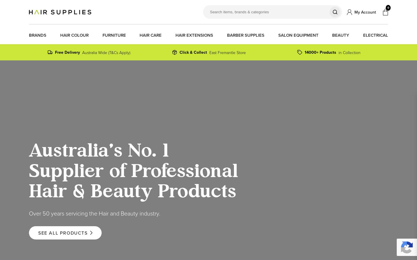 hairsupplies.com.au homepage screenshot