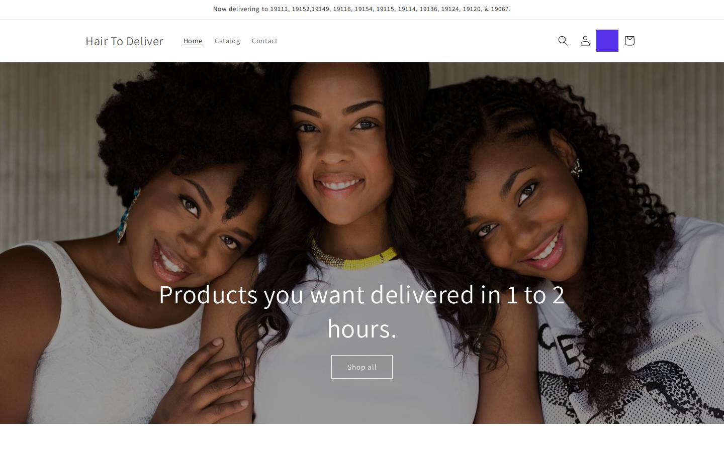 hairtodeliver.com homepage screenshot