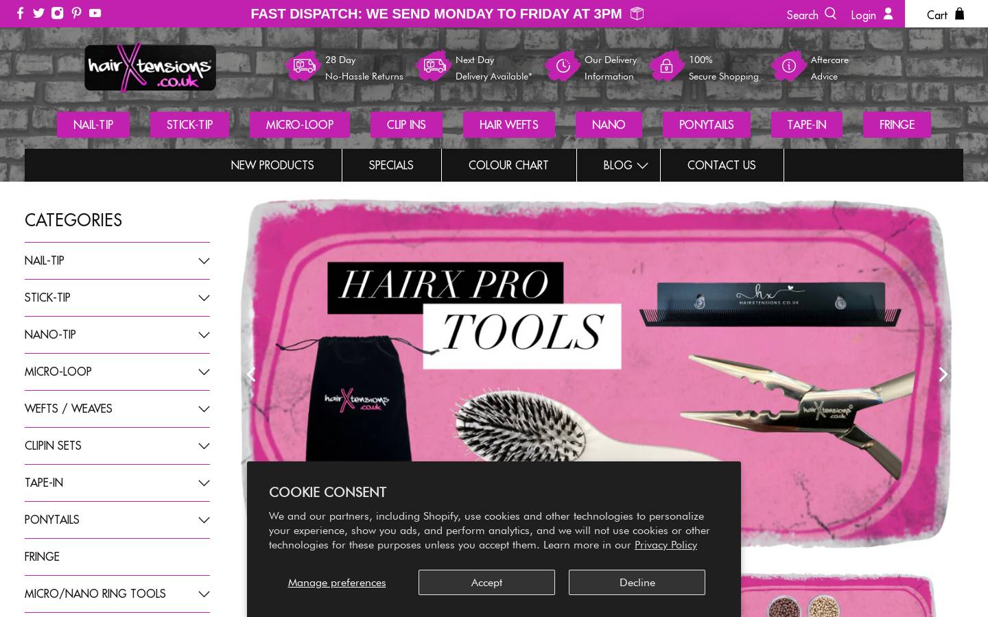 HairXtensions Direct Ltd homepage screenshot