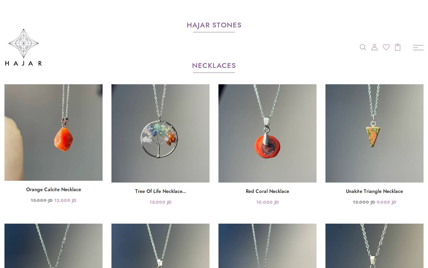 hajarstones.com homepage screenshot