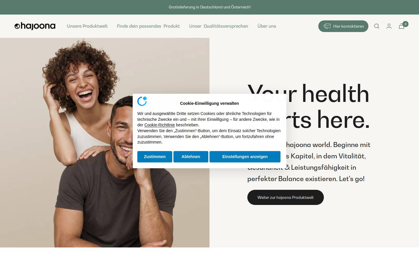 hajoona-shop.com homepage screenshot