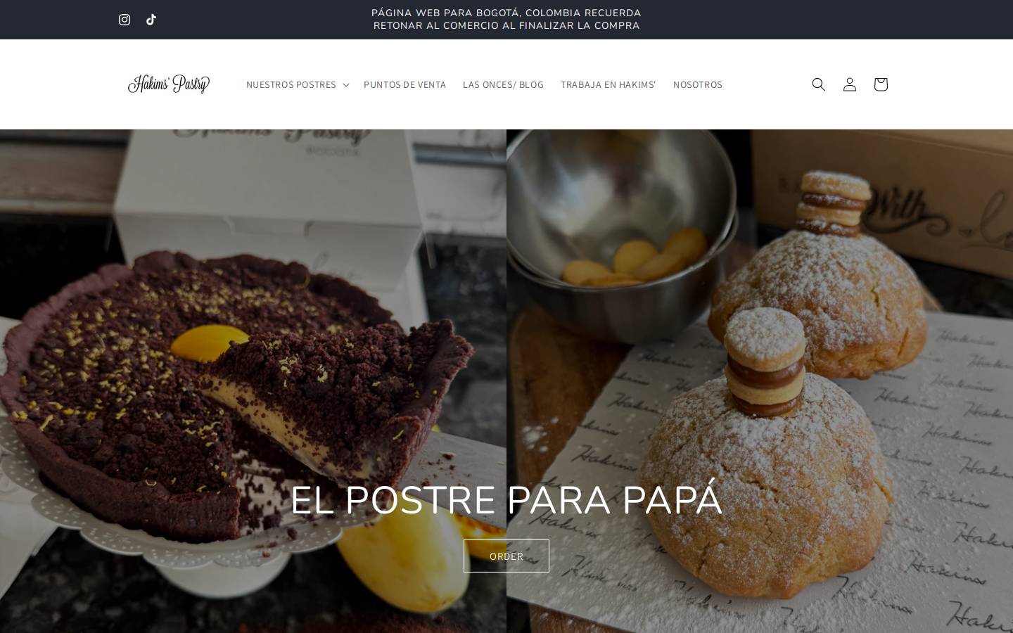 hakimspastry.co homepage screenshot