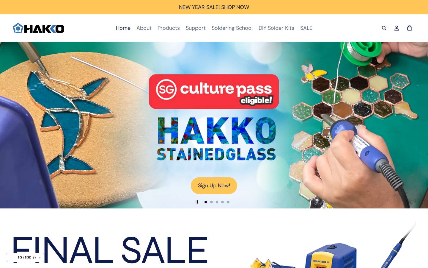 Hakko Products homepage screenshot