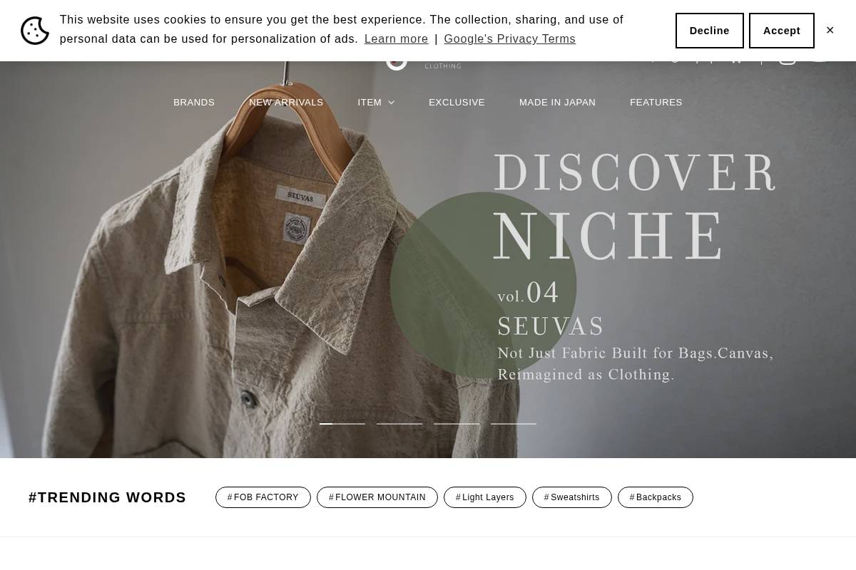 haku-clothing.com homepage screenshot