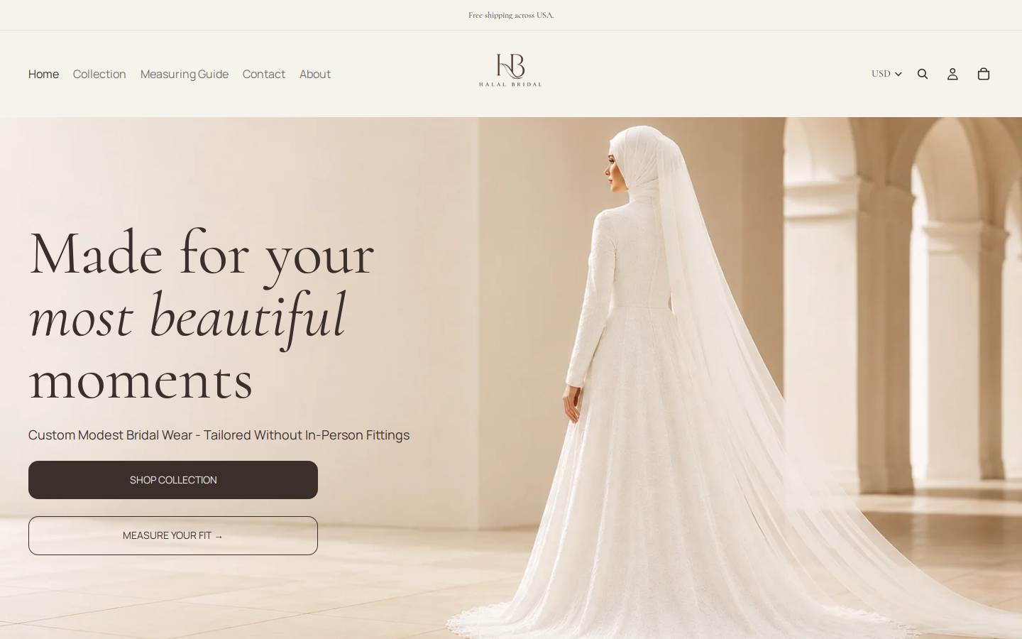halalbridal.com homepage screenshot