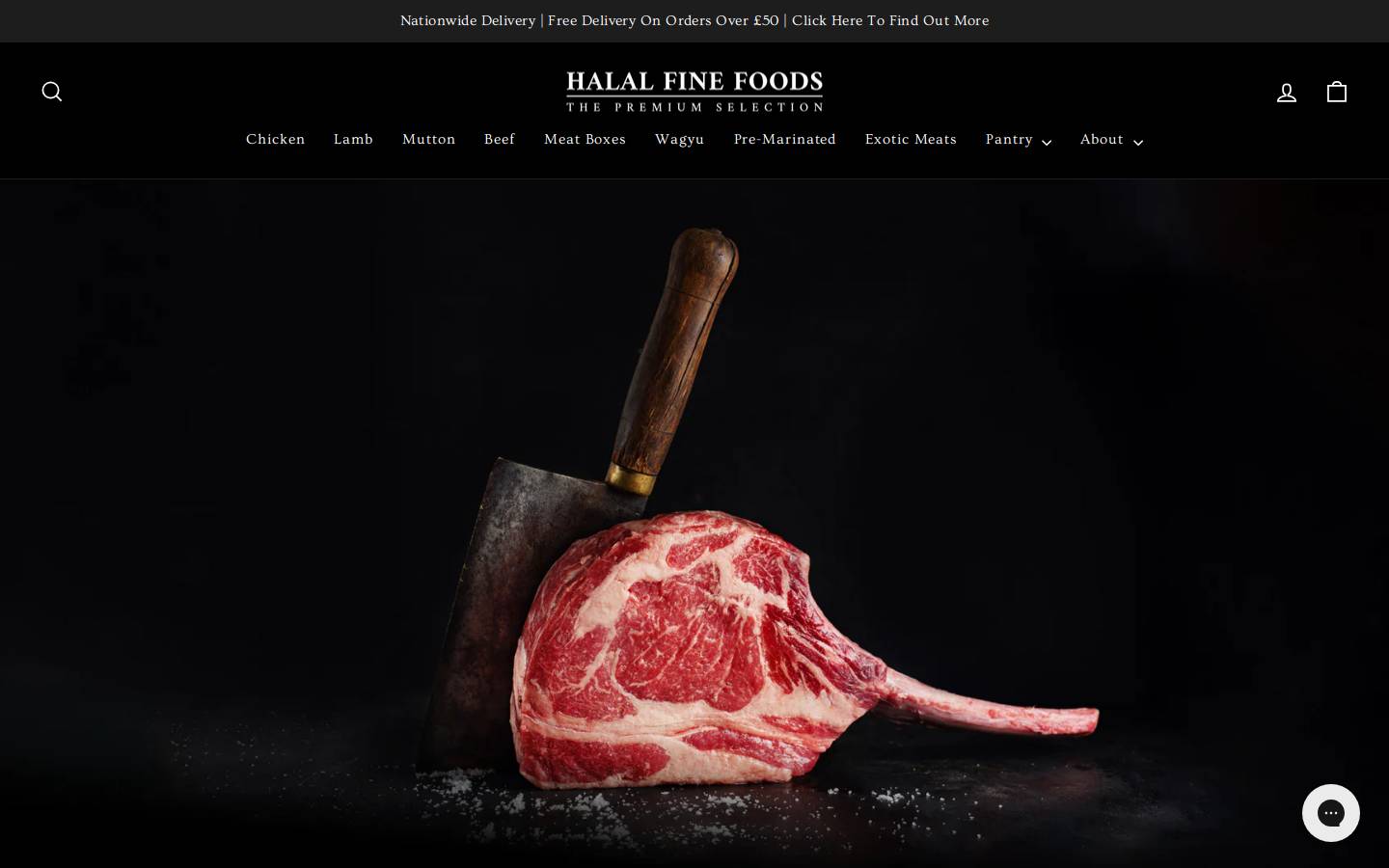 Halal Fine Foods homepage screenshot