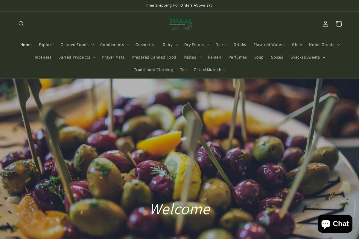 halalinternationalshop.com homepage screenshot