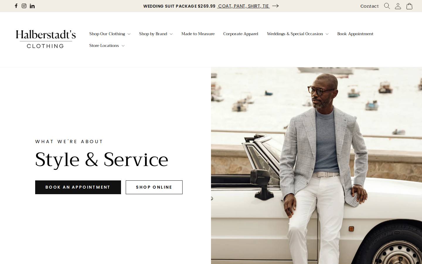 halberstadtsclothing.com homepage screenshot