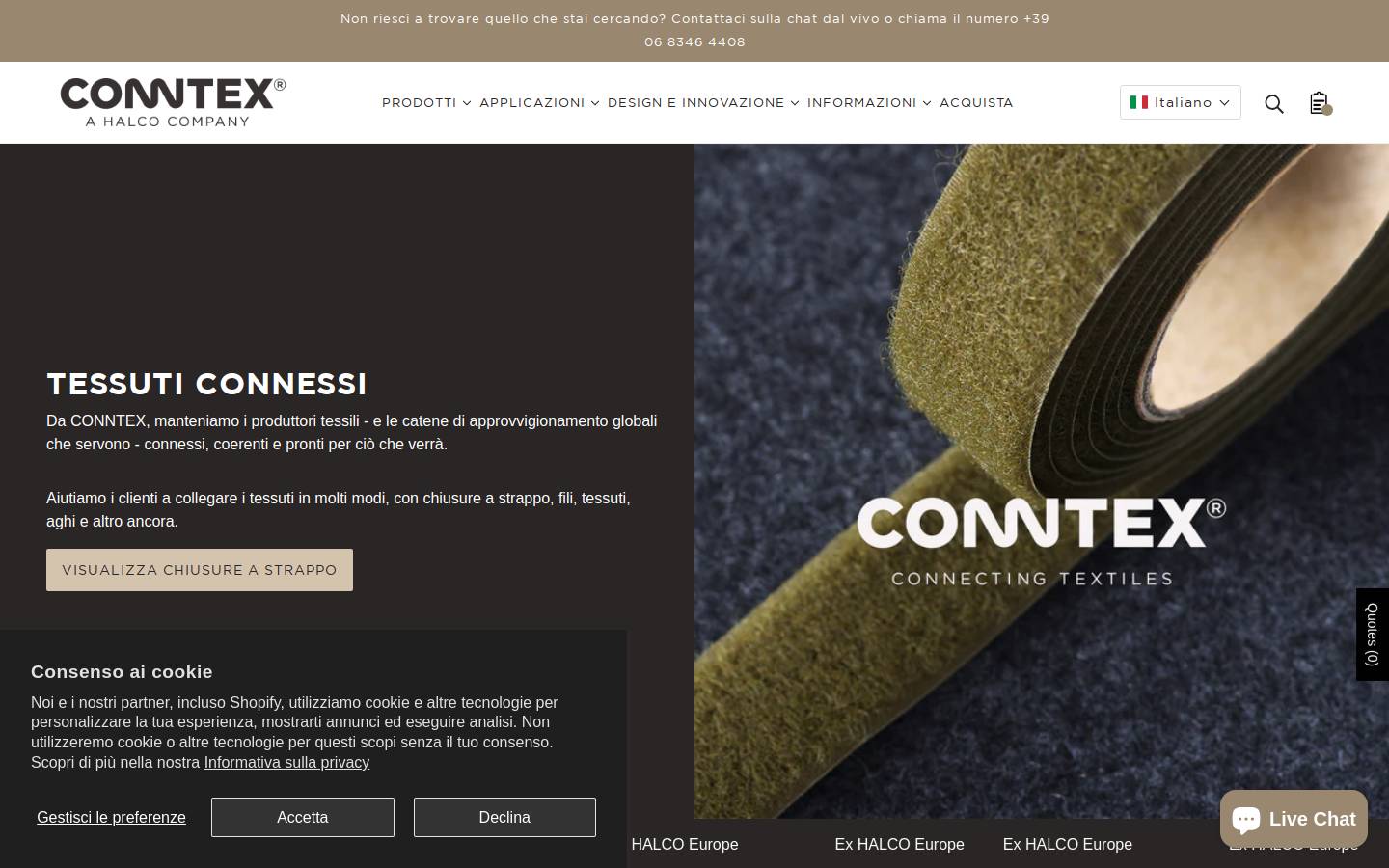 halcoeurope.it homepage screenshot