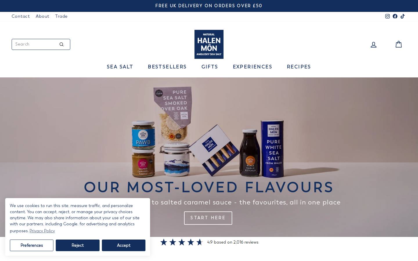 Halen Môn - Anglesey Sea Salt Company homepage screenshot