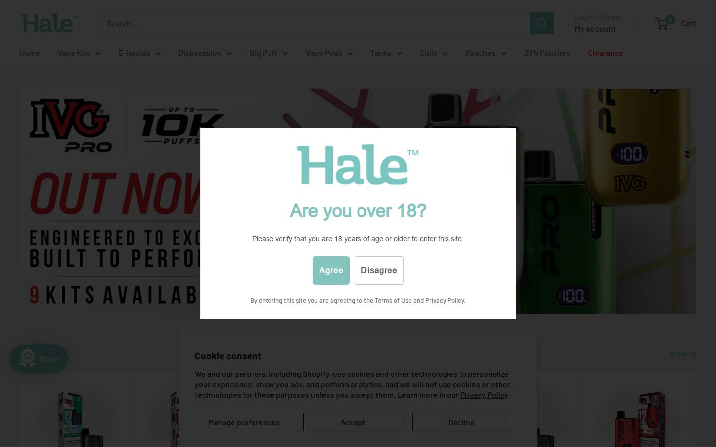halevaping.com homepage screenshot