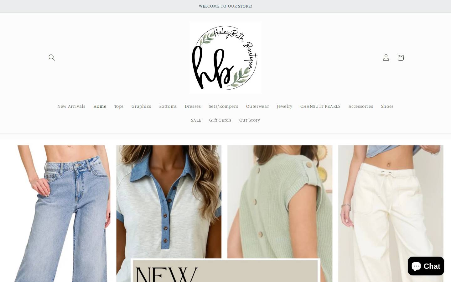 haleybethboutique.com homepage screenshot
