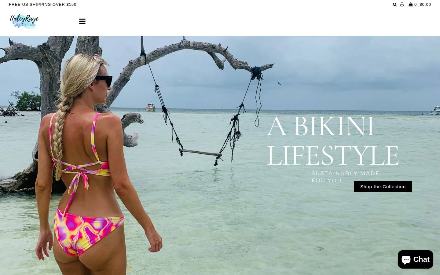 haleyrayeswimwear.com homepage screenshot