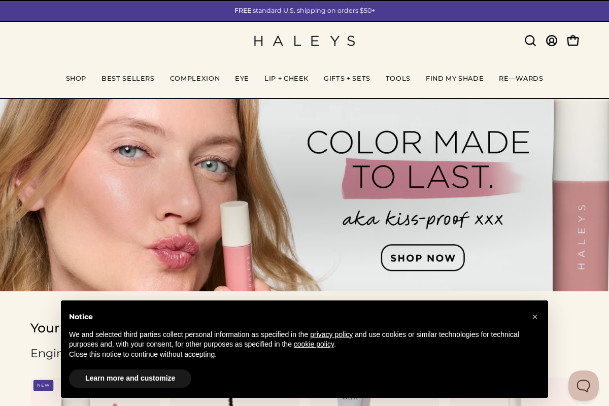 Haleys Beauty homepage screenshot