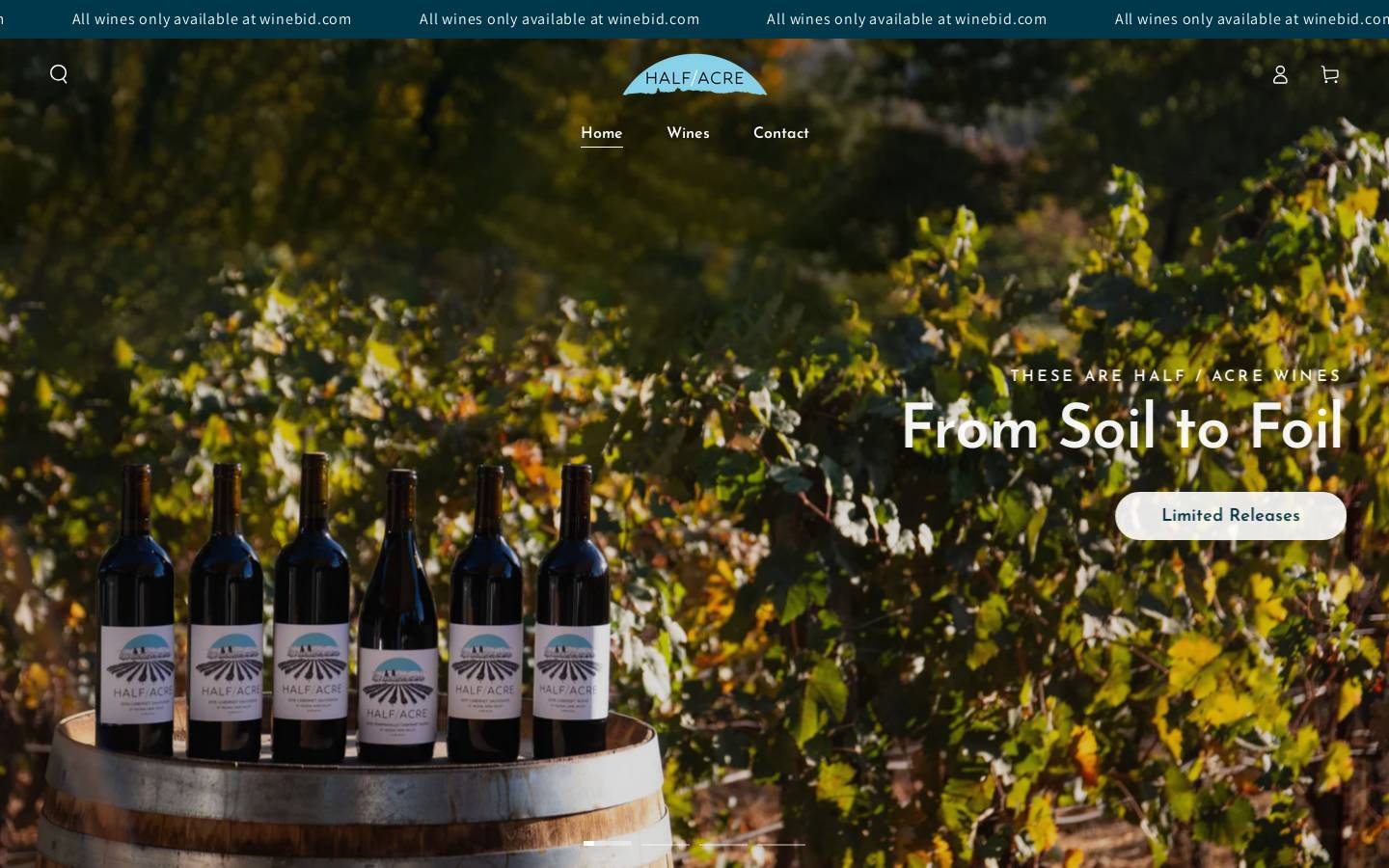halfacrewines.com homepage screenshot