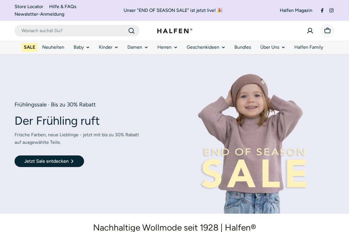 halfenstore.de homepage screenshot