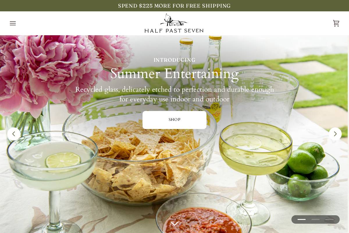 halfpastsevenhome.com homepage screenshot