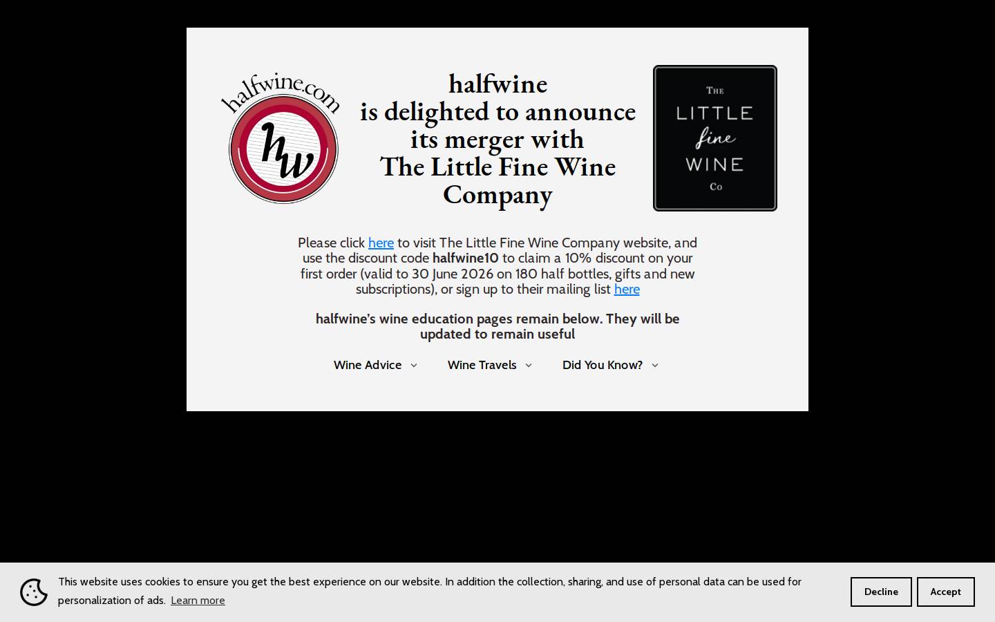 Halfwine Limited homepage screenshot