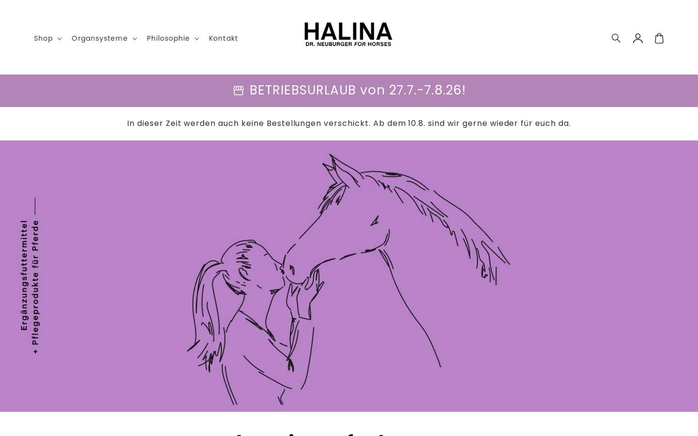 halinaforhorses.at homepage screenshot