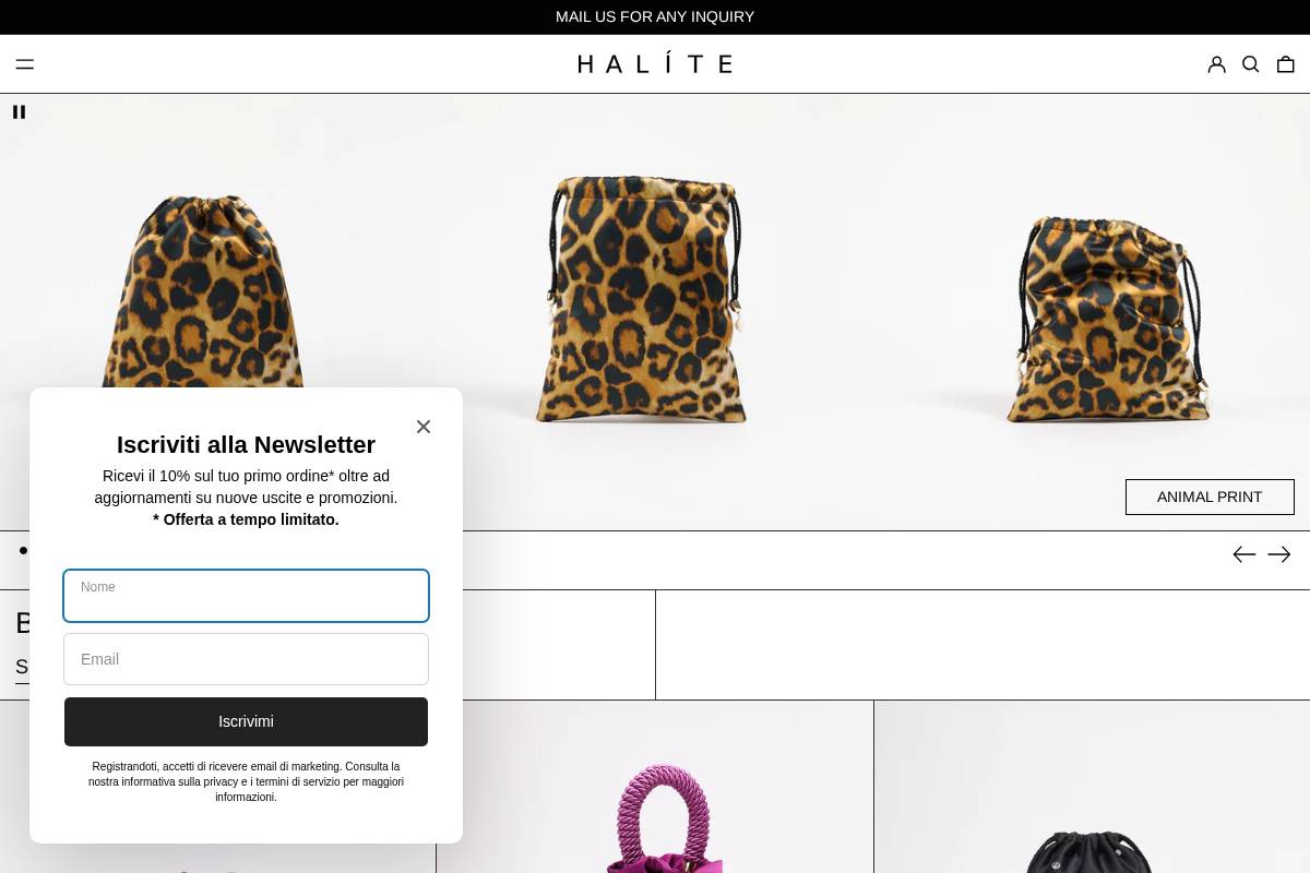 Halitejewels homepage screenshot