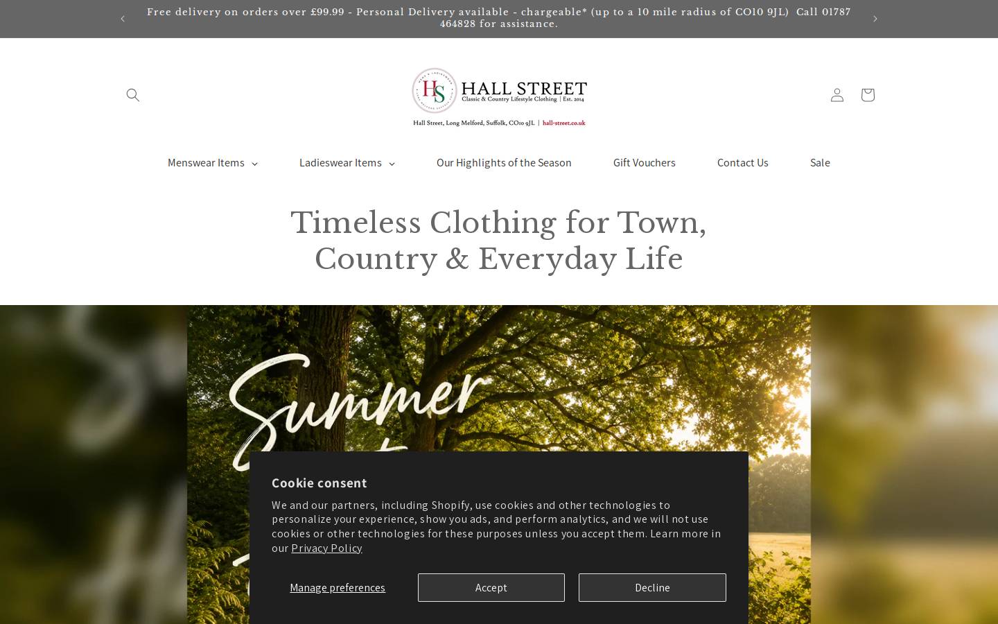hall-street.co.uk homepage screenshot