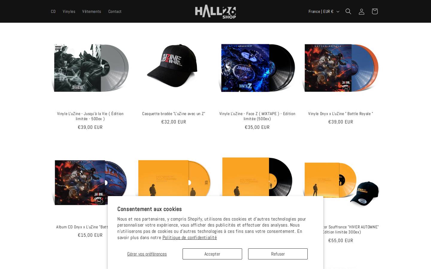hall26shop.com homepage screenshot