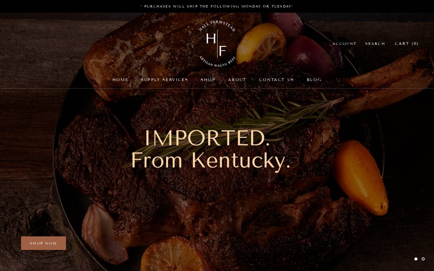 hallfarmstead.com homepage screenshot