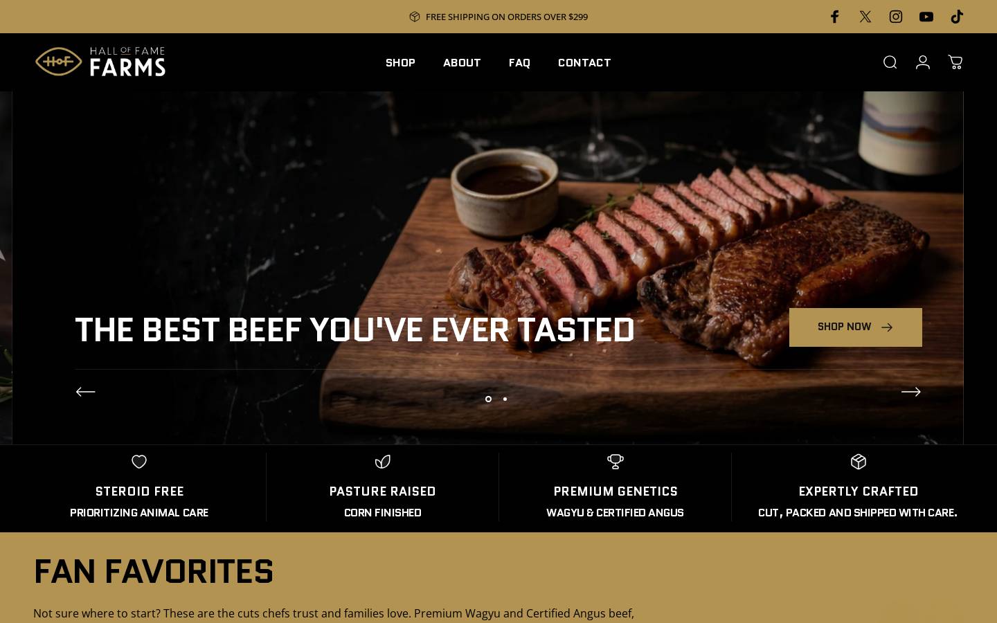 halloffamebeef.com homepage screenshot