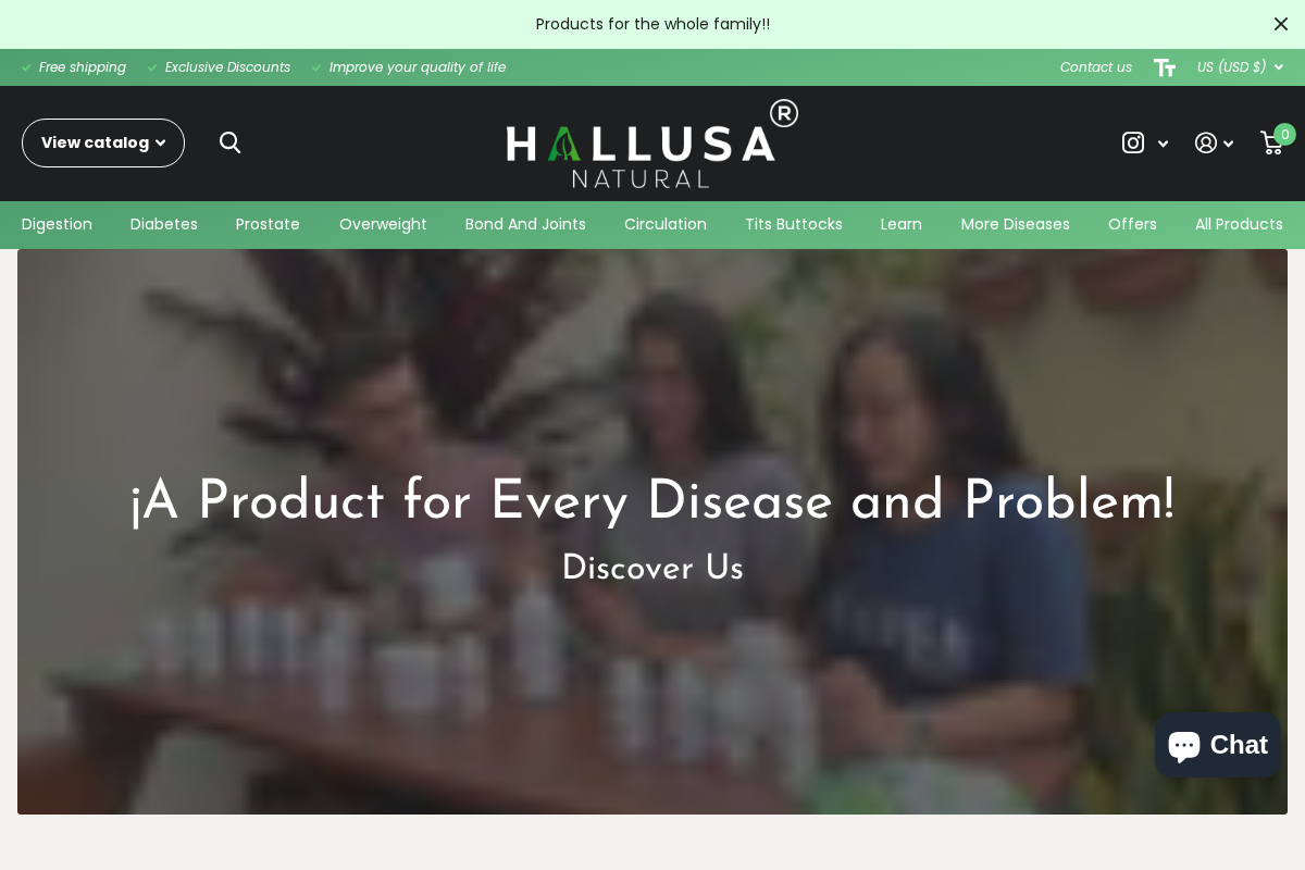 hallusanatural.com homepage screenshot