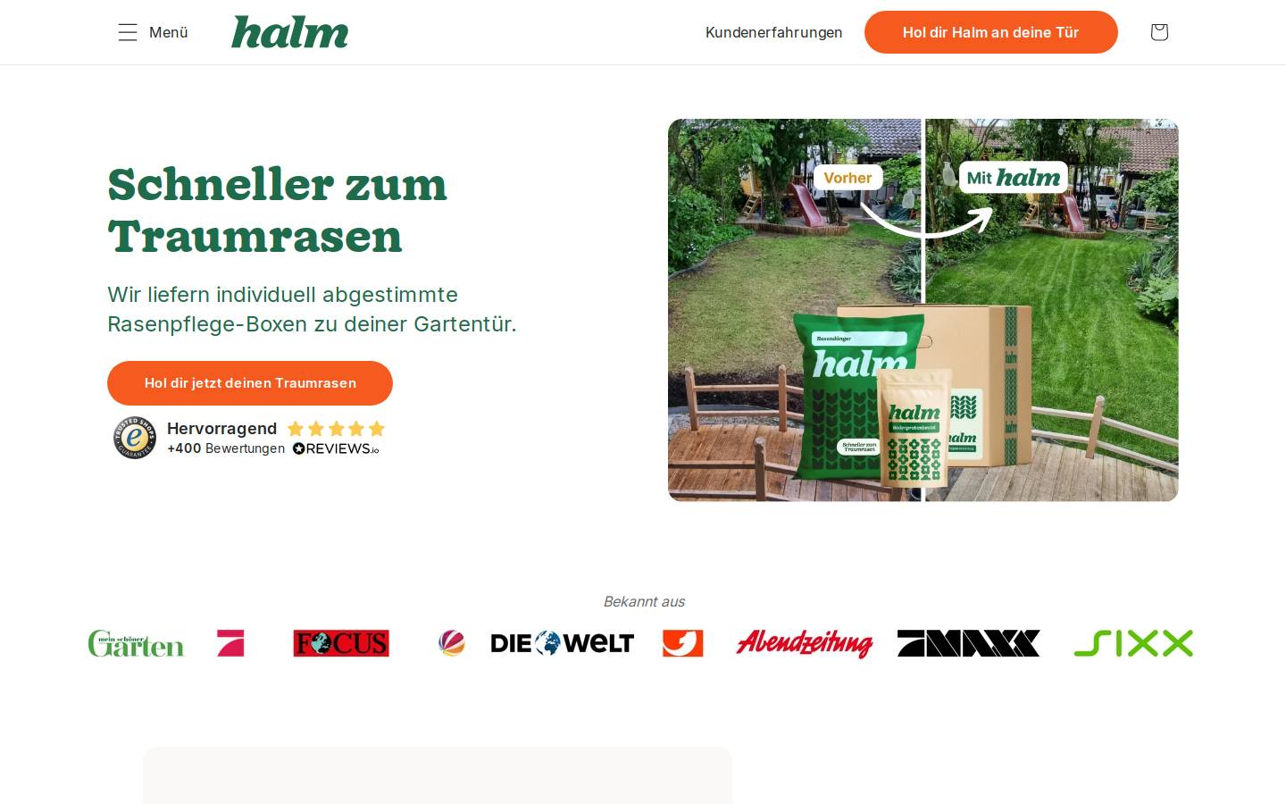 Halm homepage screenshot