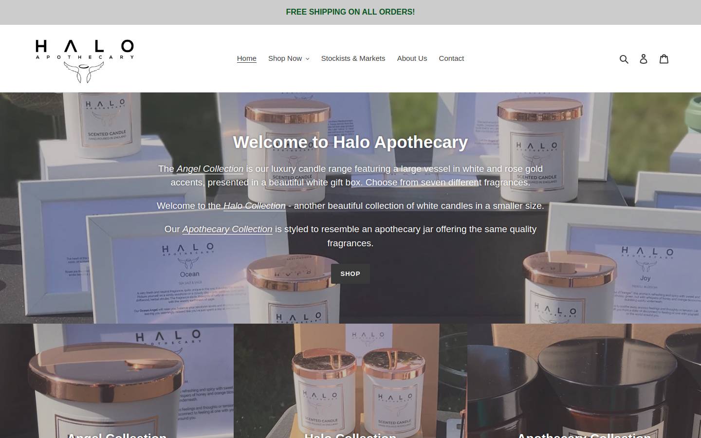halo-apothecary.com homepage screenshot