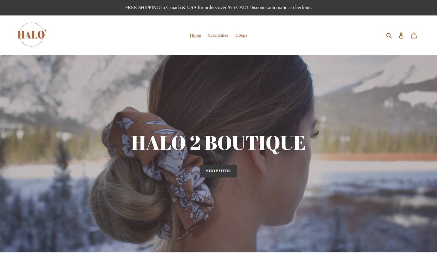halo2boutique.ca homepage screenshot