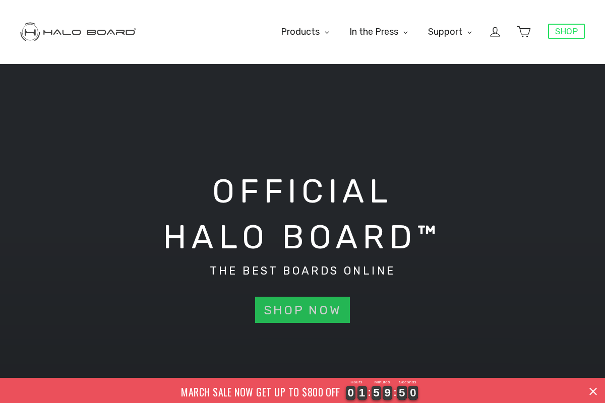 Halo Board homepage screenshot