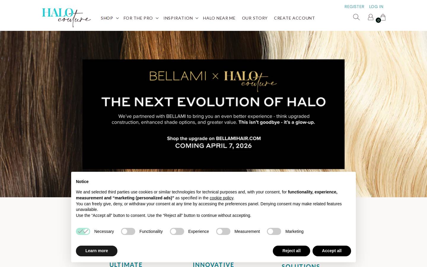 Halo Couture homepage screenshot