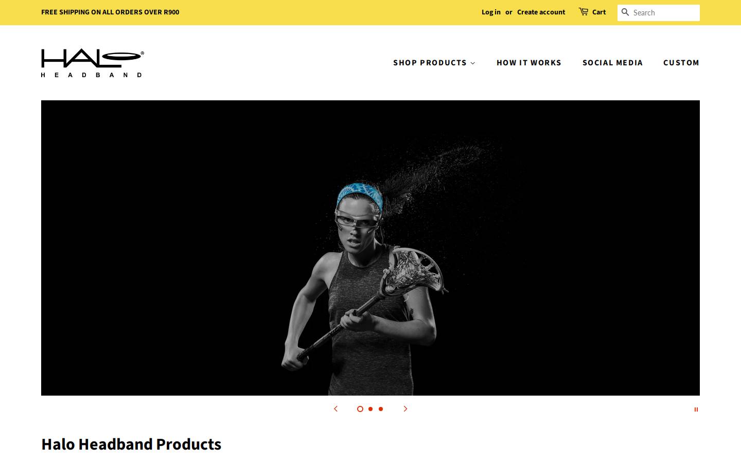 haloheadband.co.za homepage screenshot