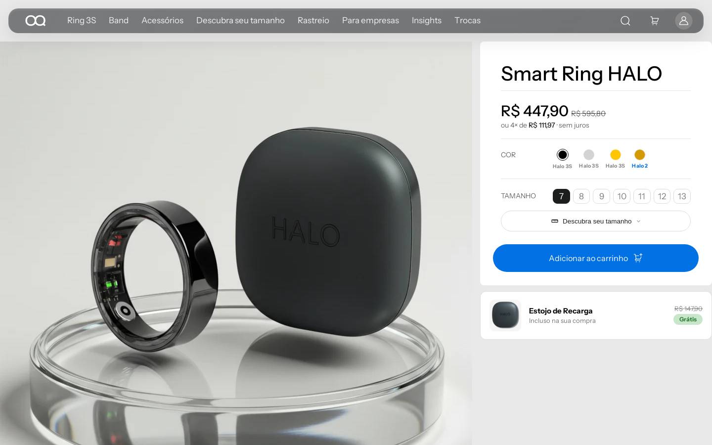 haloqring.com homepage screenshot