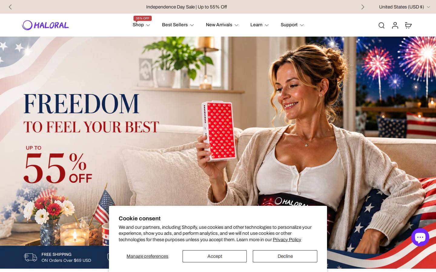 Haloral homepage screenshot